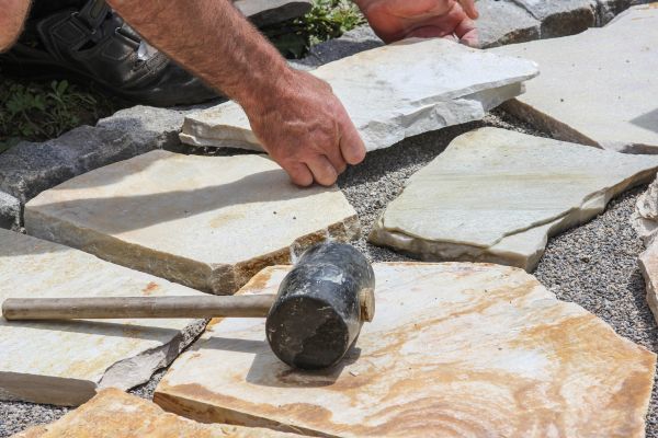 Stone Sidewalk Installation in Carmel