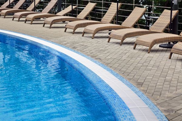 Poolside Hardscaping in Carmel